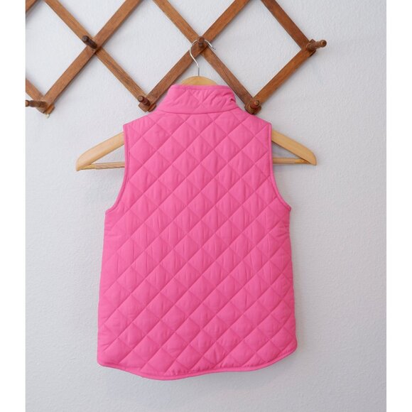 J.Crew Crewcuts Girls Pink Barbiecore Quilted Puffer Vest, size 4-5 - Picture 5 of 9
